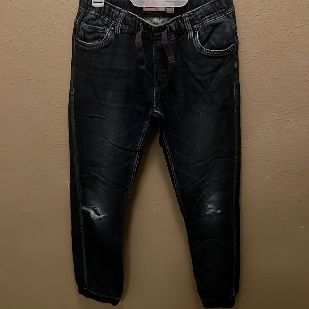 Used Blue denim distress  Levi knit jogger size 12 /13 yrs large